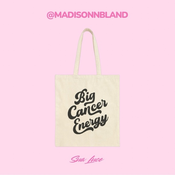 ‘Big ___ Energy’ Cotton Tote Bag - Available in Beige, Pink, Brown, & Black - Picture 7 of 16